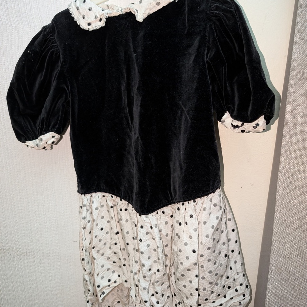 Othr Black Velvet and White Polka Dot Kids Costume